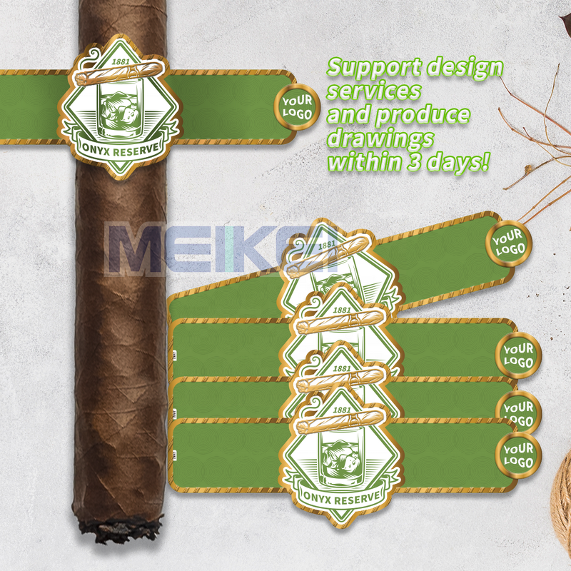 Green Cigar Bands - Hot Sale Custom Logo 3D Embossed Personalized Cigar Band Label