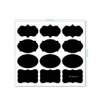 Black Vinyl Labels - Assorted Shape Erasable Removable Chalkboard Kitchen Pantry Jar