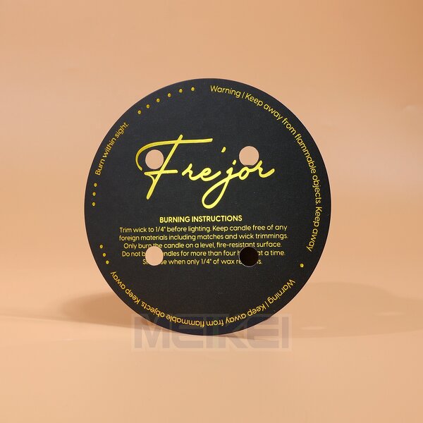 Gold Foil Warning Labels - Dust Covers Oil/Water Proof Paper Candle Warning Sticker