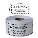 Heavy Warning Labels - Fluorescent Yellow Bold Letters Triangle Transport Caution