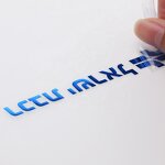 Nickel Transfer Sticker - Metallic Blue Personalized Metal Logo UV Waterproof Label