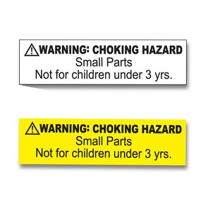 Choking Hazard Label - Self Adhesive Baby Caution Small Toy Safety Warning Sticker