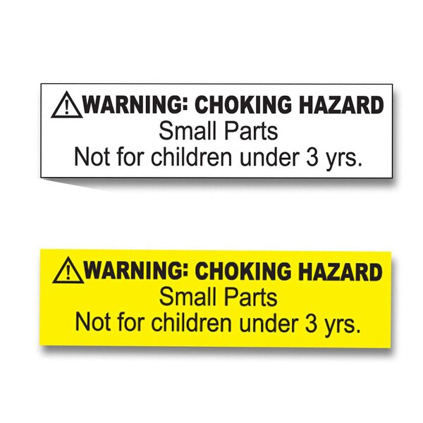 Choking Hazard Label - Self Adhesive Baby Caution Small Toy Safety Warning Sticker