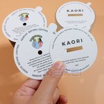 Gold Foil Paper Card - 300gsm Round White Candle Oil Proof Custom Design Printing