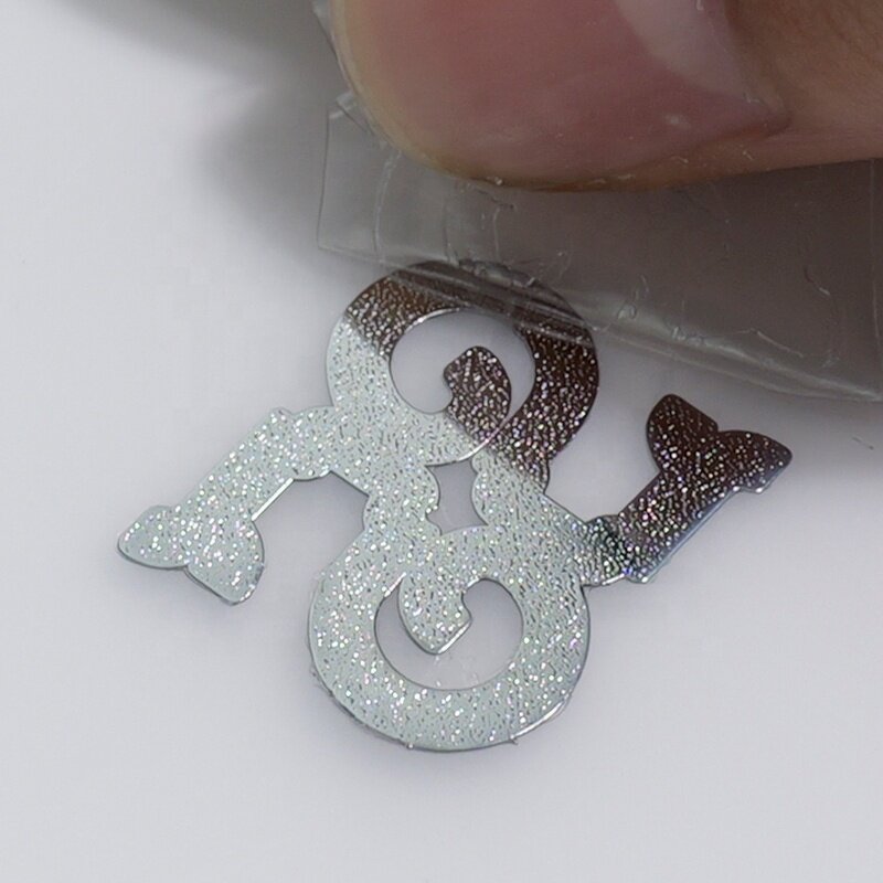 Nickel Decal Label - Luxury Thin Metallic 3D Custom Silver Gold Adhesive Transfer