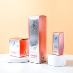 Cream Cosmetic Box - Silver Stamping Spot UV 3D Embossed Custom Logo Cardboard