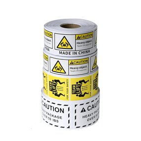Heavy Warning Labels - Fluorescent Yellow Bold Letters Triangle Transport Caution