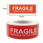 Fragile Glass Sticker - Custom Guangzhou Cute Rectangle Red Pink Shipping Warning