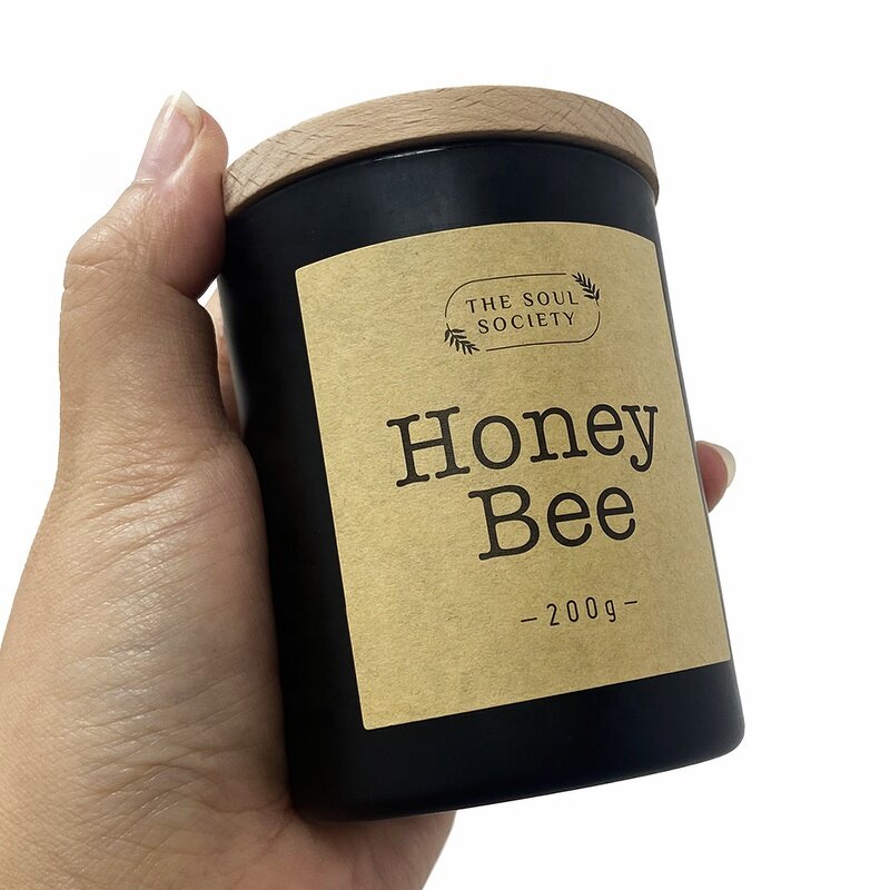 Kraft Candle Labels - Eco-friendly Offset Black Printing Foil Stamp for Candle Jars