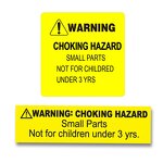Choking Hazard Label - Self Adhesive Baby Caution Small Toy Safety Warning Sticker