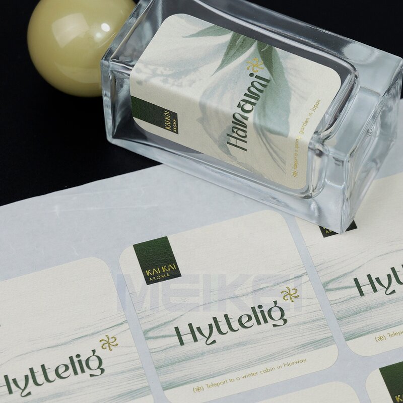 Perfume Bottle Labels - Luxury Textured Paper Waterproof Household Essence Custom Logo
