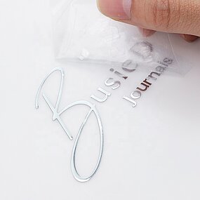 Gold Transfer Sticker - Gift Box Silver 3D Water Proof UV Transfer Packaging Label