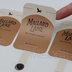 Packaging Label Stickers - Brown Foil Embossed Texture Paper Tamper Proof Waterproof