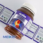 Supplement Bottle Label - Custom Logo Matte Waterproof Bright Silver Metalized Bopp