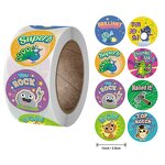 Teacher Reward Stickers - 500 Pcs Roll 1 Inch 8 Design Customized Motivational Kids
