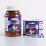 Supplement Bottle Label - Custom Logo Matte Waterproof Bright Silver Metalized Bopp