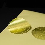 Box Sealing Sticker - Custom Embossed Logo Gold Aluminium Foil Adhesive Bottle Seal