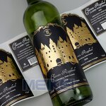 Wine Bottle Labels - High-end 3D Relief Gold Foil Letterpress UV Printing Embossed Black