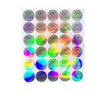 Holographic Sticker Sheet - Custom Round Vinyl Adhesive QC Pass Hologram Label