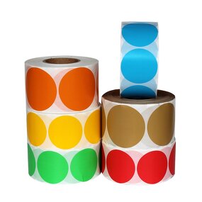 Round Thermal Labels - Custom Printing Color Coding Dot Colored Paper Sticker Roll