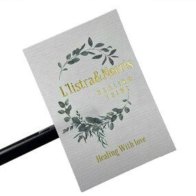 Linen Candle Labels - Luxury Custom Logo Gold Foil Texture Paper for Candle Jars