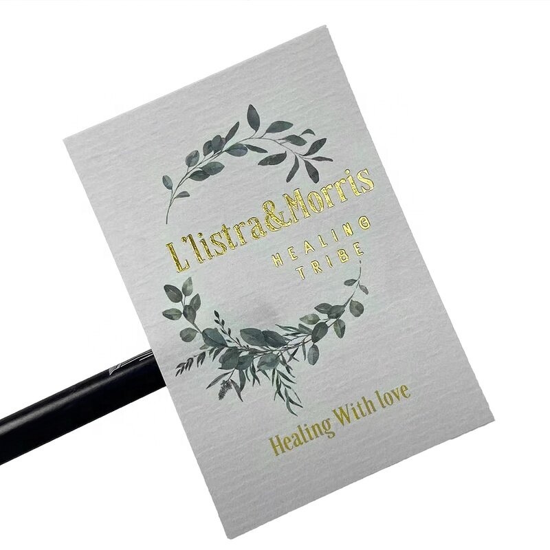 Linen Candle Labels - Luxury Custom Logo Gold Foil Texture Paper for Candle Jars