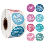 Round Thank You Labels - Wholesale Custom Circle Cute Pink Small Business Sticker