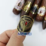 Cigar Ring Labels Factory - Matte Logo Custom Embossed Foil Cigar Sticker China