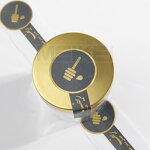Seal Labels Factory - Embossed Logo Gold Foil Fast Food Box Round Waterproof Sticker