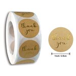 Gold Kraft Sticker - Food Box Packaging Label Roll Thank You Small Business