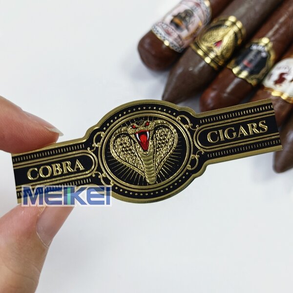 Cigar Bands Label - Gold Embossed Raise Foil Logo Personalized Design Cigar Ring