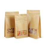 Kraft Paper Pouch - Food Grade Resealable Flat Bottom Stand up Zipper Food Packaging
