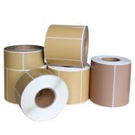 Kraft Label Sticker - Custom Roll Adhesive Blank Thermal Transfer Brown Paper