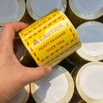 Heavy Warning Labels - Fluorescent Yellow Bold Letters Triangle Transport Caution