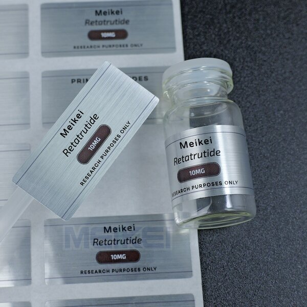 Small Bottle Labels - Waterproof Brushed Silver 5ml 10ml Peptide Vial Holographic