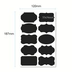 Black Vinyl Labels - Assorted Shape Erasable Removable Chalkboard Kitchen Pantry Jar