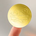 Box Sealing Sticker - Custom Embossed Logo Gold Aluminium Foil Adhesive Bottle Seal