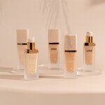 Liquid Foundation - Manufacturer - Private Label Nude Golden Square Frosted Bottle Waterproof Full Coverage