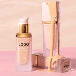 Liquid Foundation - Manufacturer - Private Label Nude Golden Square Frosted Bottle Waterproof Full Coverage