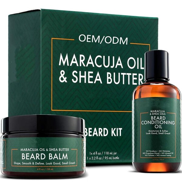 Beard Care Kit - Manufacturer - Private Label Conditioning Oil Balm Maracuja Oil Shea Butter