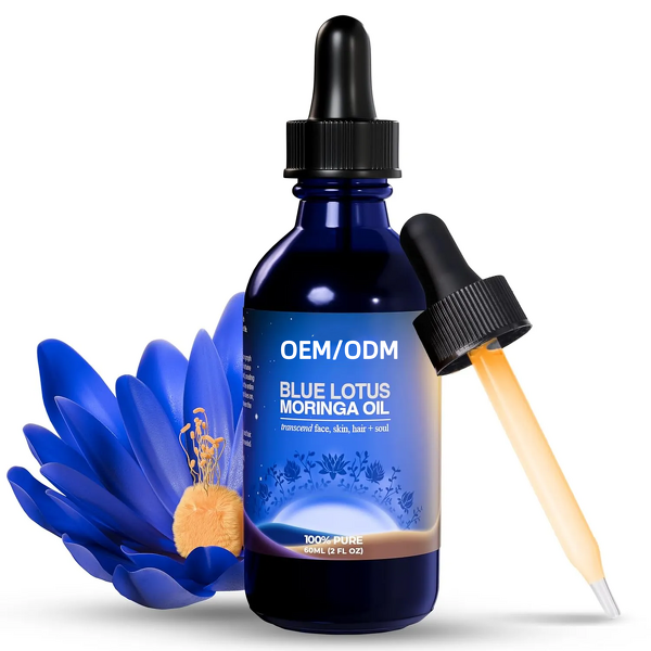 Blue Lotus Moringa Oil - Manufacturer - Private Label Organic Face Body Hair Pure Natural Extract Oil