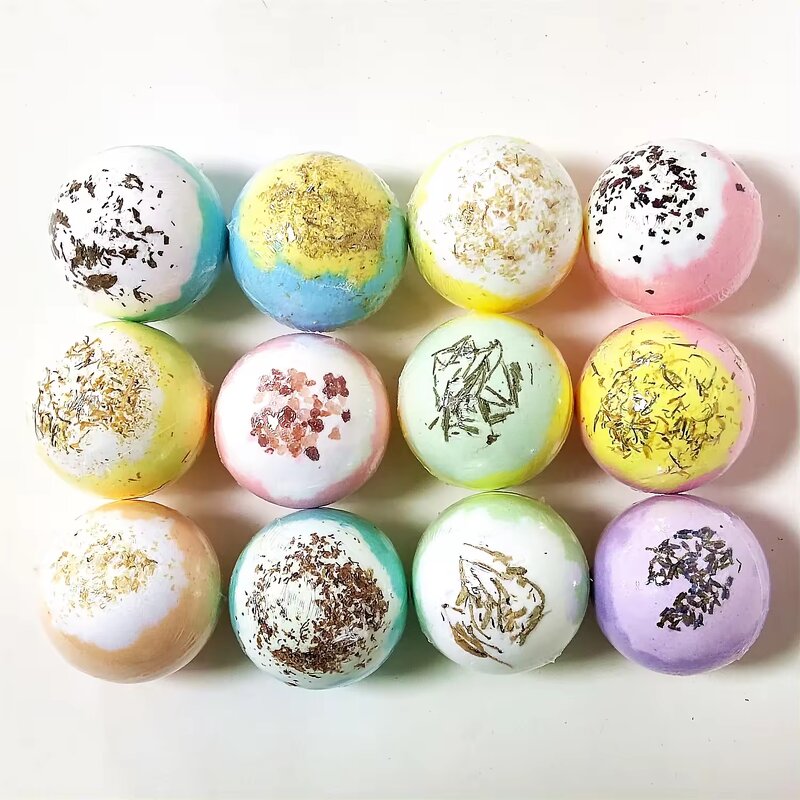 Bath Bomb Manufacturer - Private Label Vegan Flower Bubble Fizzy 12 Pcs Set