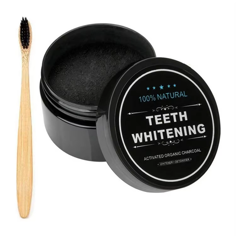 Teeth Whitening Set Manufacturer - Natural with Charcoal Powder & Bamboo Brush