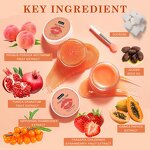 Lip Balm Kit Manufacturer - Private Label Peach with Mask & Sugar Scrub