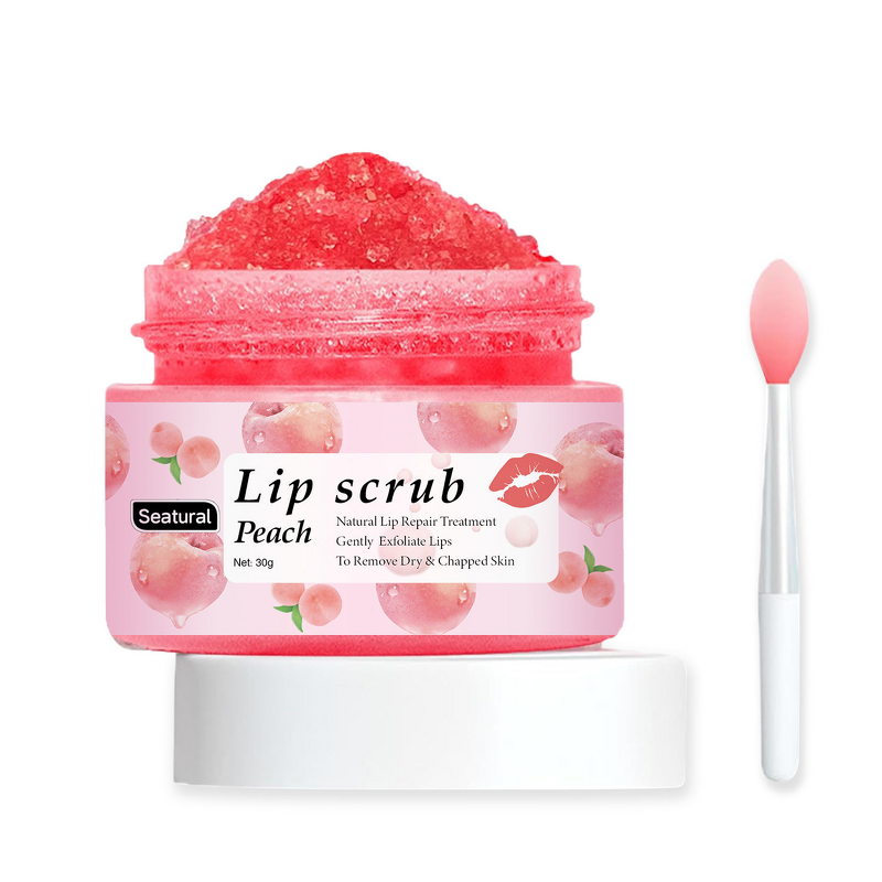 Lip Scrub Manufacturer - Natural Peach Sugar Exfoliating with Essential Oil