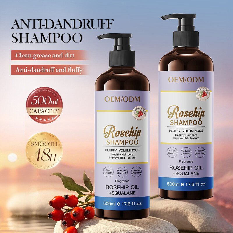 Rosehip Hair Shampoo - Manufacturer - Custom Private Label 500ml Organic Rosehip Oil Shampoo