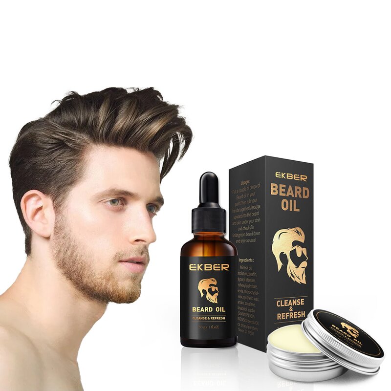 Beard Grooming Kit - Manufacturer - EKBER Custom Logo Best Beard Oil Moisture Repair Growth Kit Wholesale