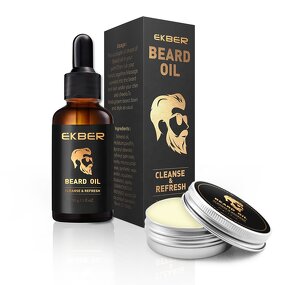 Beard Care Kit - Manufacturer - EKBER Bulk Almond Oil Balm Longer Lasting Moisture Growth Grooming Set