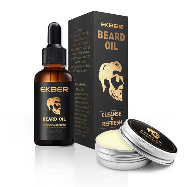 Beard Care Kit - Manufacturer - EKBER Bulk Almond Oil Balm Longer Lasting Moisture Growth Grooming Set