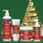 Christmas Bath Gift Set - Factory - Wholesale 4 Pieces Handcream Scrub Body Lotion Organic Body Care Set